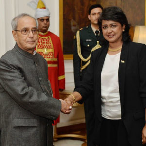 President Pranab with Mauritian President Ameenah Gurib-Fakim